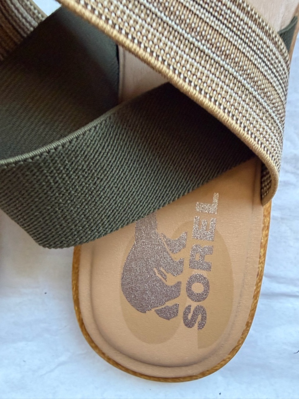 Sorel Women’s Ella II Strap Sandals Olive Green/Gum Size 10.5 - Picture 5 of 15